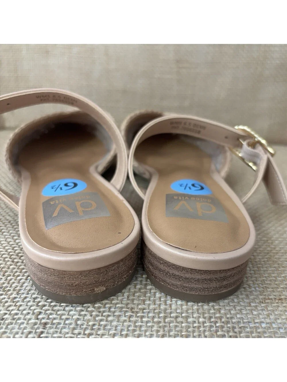 Dolce Vita Womens Domain Flat Mule US 6.5 Tan Natural Raffia Woven